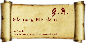 Gönczy Miklós névjegykártya