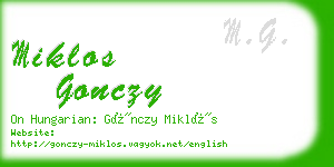 miklos gonczy business card